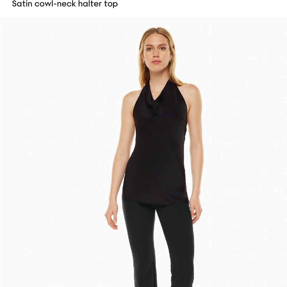 NWT Aritzia Babitz ice blue satin cowl halter top (Size S) - Picture 5 of 8